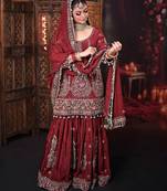 Red bridal sharara set