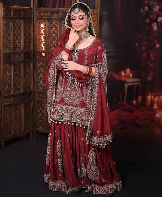 Red bridal sharara set 2