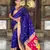 Soft paithani silk saree with zari weawing motifs design and meenakari weawing rich pallu
