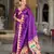 Soft paithani silk saree with zari weawing motifs design and meenakari weawing rich pallu