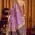 lavender khadi cotton saree with elegant jhallar border & katha work | mina design | rich brocade blouse