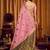 pink khadi cotton saree with elegant jhallar border & katha work | mina design | rich brocade blouse