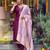 Wine elegant chanderi kurti set with embroidery & jacquard dupatta – ready-made ethnic wear
