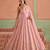 Pink embroidered poly crepe anarkali set
