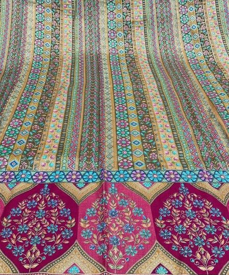 Wine printed brocade anarkali set