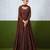 Maroon embroidered silk anarkali set