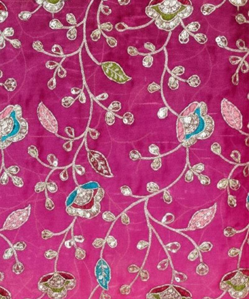 Pink embroidered silk sharara set