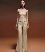 Gold embroidered silk co ord set