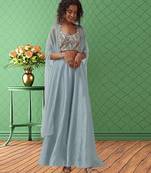 Light blue printed jacquard co ord set