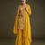 Yellow printed crepe sharara set
