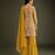 Yellow printed crepe sharara set