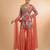 Peach embroidered crepe sharara set