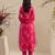 Pink printed georgette kurta set