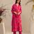 Pink printed georgette kurta set