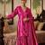 Pink woven velvet sharara set