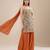 Orange printed georgette sharara set