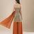 Orange printed georgette sharara set