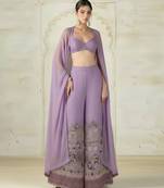 Lavender embroidered tissue co ord set