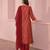 Maroon printed silk kurta set