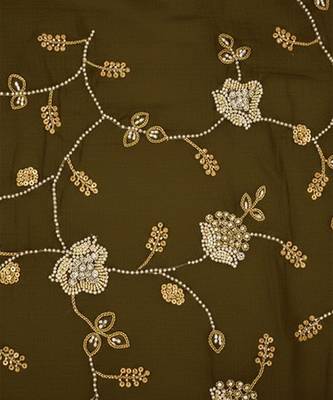 Olive embroidered silk sharara set 3