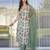 Ivory printed silk kurta set