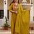 Mustard elegant silk kurti set with embroidered work & printed nazmin dupatta