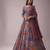 Multicolor printed crepe anarkali set
