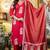 Red trendy ready-made rayon kurti set with printed chanderi cotton dupatta