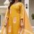 Yellow trendy ready-made rayon kurti set with printed chanderi cotton dupatta