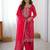 Pink ready-to-wear faux georgette top & plazzo set with sequins work dupatta