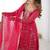 Pink ready-to-wear faux georgette top & plazzo set with sequins work dupatta
