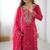 Pink ready-to-wear faux georgette top & plazzo set with sequins work dupatta