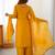 Yellow ready-to-wear faux georgette top & plazzo set with sequins work dupatta