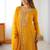 Yellow ready-to-wear faux georgette top & plazzo set with sequins work dupatta