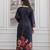 Black elegant a-line soft aasam kurti set with floral print & digital printed dupatta
