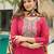 Pink stylish rayon embroidered kurti set with art silk dupatta – ready-made ethnic wear