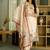 Cream embroidered beads viscose assam silk kurta set with dupatta