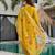 Yellow embroidered beads viscose gadhwal kurta set with dupatta