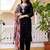 Black embroidered viscose chanderi kurta set with dupatta