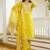 Yellow embroidered viscose shimmer kurta set with dupatta