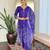 Blue printed french crepe kurta set with dupatta