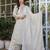 Off white embroidered viscose chanderi kurta set with dupatta