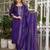 Purple embroidered viscose chanderi kurta set with dupatta