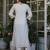 White embroidered viscose rayon kurta set with dupatta