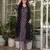 Black floral printed cotton kurta set with dupatta
