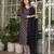 Black floral printed cotton kurta set with dupatta