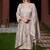 Grey embroidered vichitra silk kurta set with dupatta