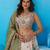 Cream- Tissue Sequins Embroidered Semi-Stitched Lehenga & Unstitched Blouse With Dupatta