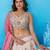 Cream- Tissue Sequins Embroidered Semi-Stitched Lehenga & Unstitched Blouse With Dupatta