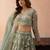Seagreen- Tissue Beads & Sequins Embroidered Semi-Stitched Lehenga & Unstitched Blouse With Dupatta